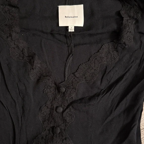 LIKE NEW REFORMATION Minette Top, Black, size 2